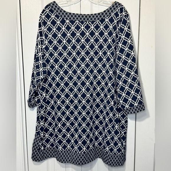 Charter Club Navy and White Patterned shirt - Picture 2 of 3